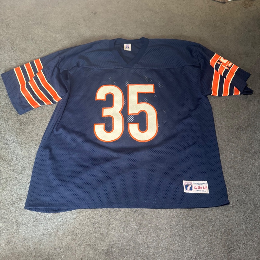 Vintage Logo 7 Chicago Bears Jersey Mens XL 35 Navy Blue NFL Mesh Made in USA